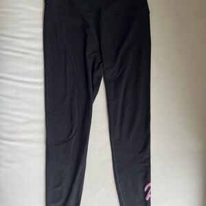 Peloton Black Leggings with Pink Detail